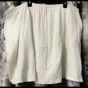 Woman Within Size 3X White Elastic & Drawstring Waist Skort. Side Pockets